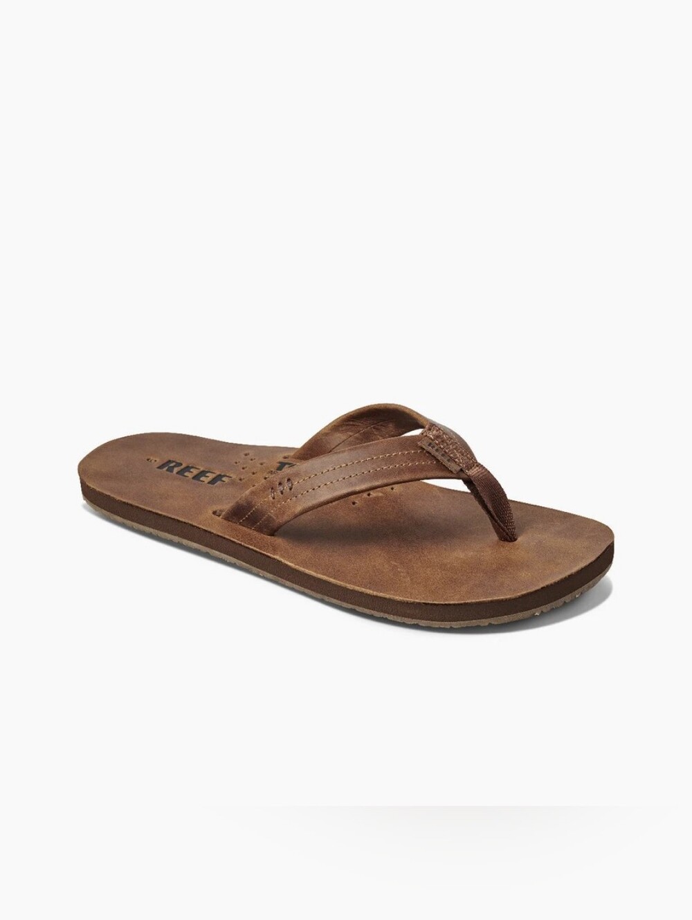 Reef Draftsman Flip Flop Leather Sandal Beach Bottle Opener Mens 10 Bronze Brown